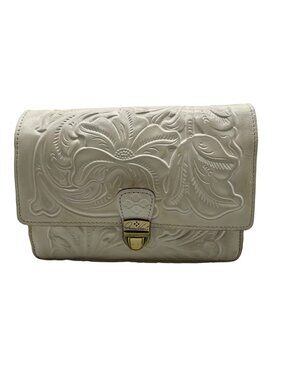 Patricia Nash White Leather Lanza Crossbody Bag